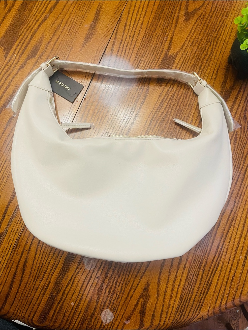 Forever 21 Women’s Cream Shoulder Bag - Minimal Hobo Style